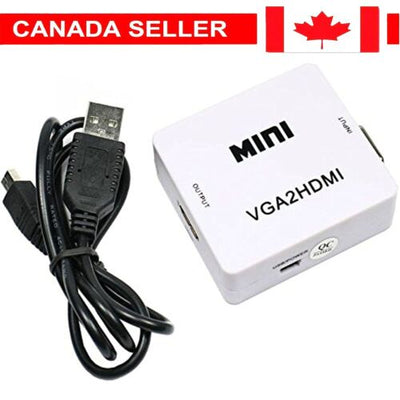 Mini VGA To HDMI Converter Box with HD 1080P Audio Adapter Connector for Laptop