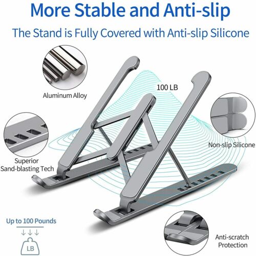 Metal Laptop Stand Adjustable Portable Desk Mount For Laptop Macbook Pro iPad