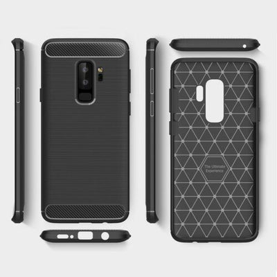 For Samsung Galaxy S9 Case - Carbon Fiber Shockproof Soft Armor TPU Back Cover