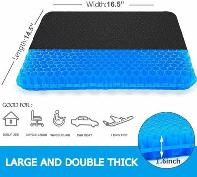 Double Gel Seat Cushion Thick Egg Seat Cushion Breathable Design Non-Slip Cover