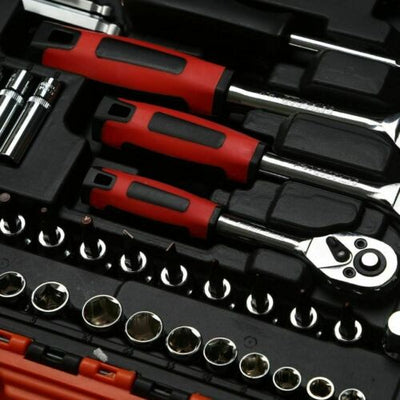 121PCS 1/4” &amp; 3/8” &amp; 1/2”  Socket Ratchet Spanner Wrench Set Repair Tool Kit