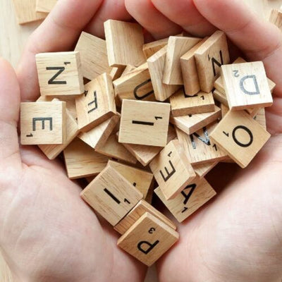 400pcs Wooden Alphabet Letter Crafts Wooden Tiles Decorations For DIY Home Event