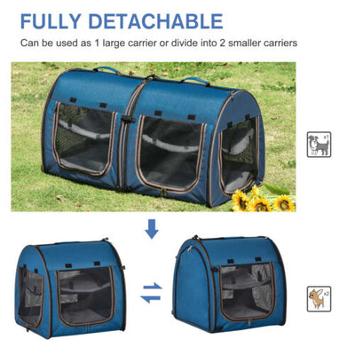 Large Portable Double Cat Pet Carrier Kennel Bag Oxford Travel Car Seat 842525114844