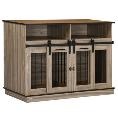 Large or Small Dog Cage w/ Shelves Sliding Doors, Fancy Puppy Furniture