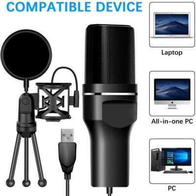 USB Condenser Microphone Voice Recording for PS4, PC, Gaming, Streaming, Laptop