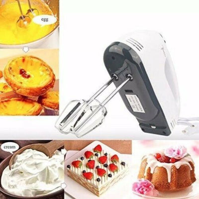 7 Speed Electric Hand Held Mixer Electronic Handheld Whisk Food Blender Egg Cake