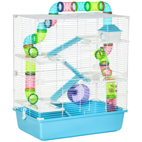 Extra Large Hamster Cage with Wheel, Portable Handles, Tubes and Tunnels System