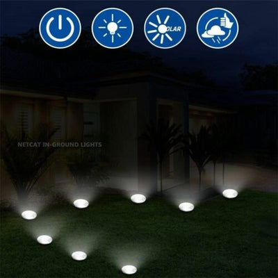 4Pcs LED Solar Powered In-Ground Lights Outdoor ground lamp Pathway Garden Decor