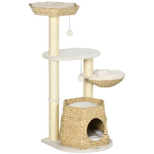 47&quot; Cat Tree Activity Center Climbing Toy w/ Scratching Posts, Balls Bed Condo