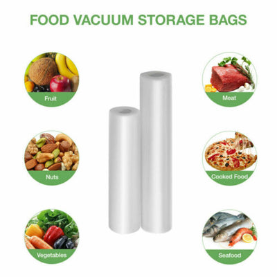 10Roll Vacuum Food Sealer Roll Bags 5m x 28cm Saver Seal Storage Heat Commercial