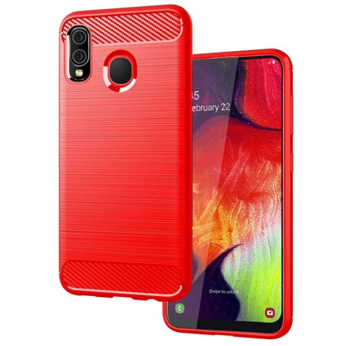 For Samsung Galaxy A10e & A20e Case - Shockproof Carbon Fiber Soft TPU Cover