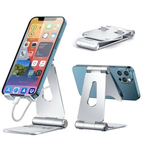 Adjustable Folding Cell Phone Stand Holder Mount Desk Dock For iPhone Samsung