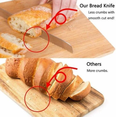 Stainless Steel Bread Knife Big Serration Kitchen Tool Essential handle Knife