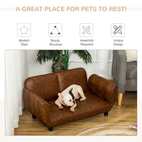 Sofa for Pets Foldable Design, PU Leather Cover Dog Bed, Small &amp; Large Animals 196393066591