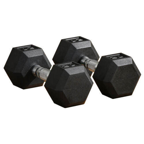 40lbs Rubber Dumbbells Weight Set for Body Fitness Training