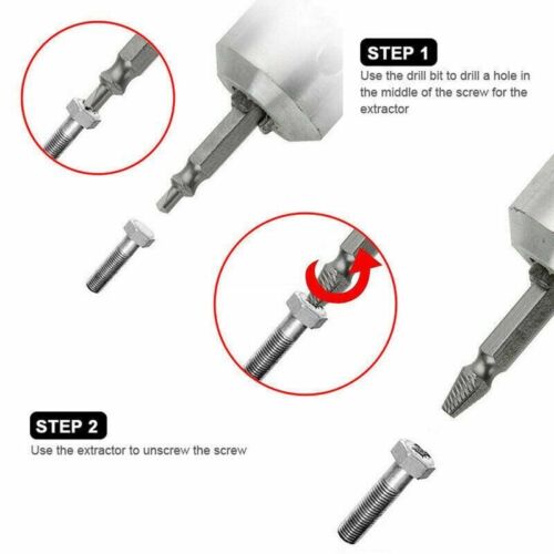 Damaged Screw Extractor Speed Out Drill Bits Tool Set Broken Bolt Remover NEW K