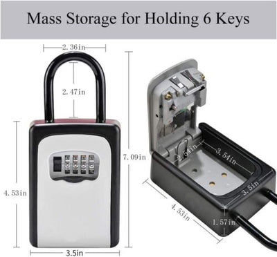 Wall Mounted High Security Steel Storage 4 Digit Key Box With Combination LockCA