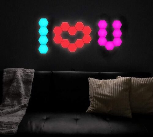 10pcs RGB LED Quantum Hexagonal Wall Lamp Touch Sensitive Honeycomb Night Light