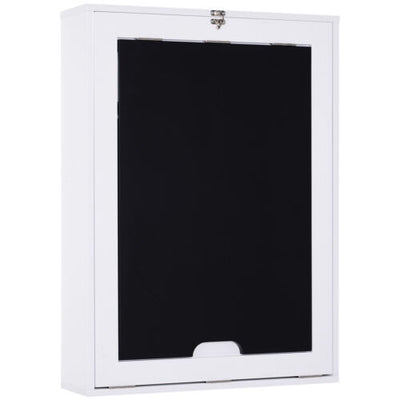 HOMCOM Wall Mounted Desk Storage Organizer Black Board