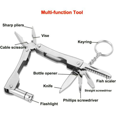 Multi-Purpose Outdoor Survival Equipment 9 in 1 Emergency SOS Camping Kit Tools