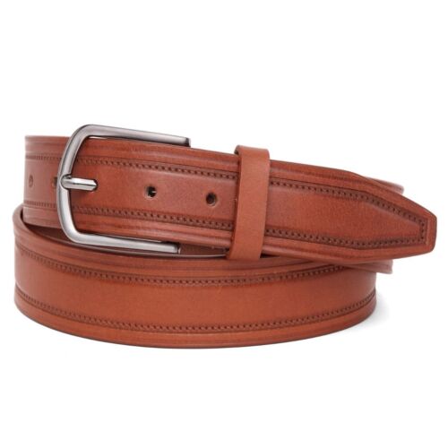 Genuine Tan Leather Dress Belts For Men Adjustable Suits Jeans Uniform CA