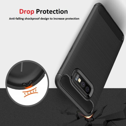 For Samsung Galaxy S10e S10 Plus Case - Carbon Fiber Shockproof Soft Back Cover