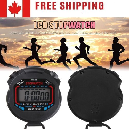 Digital Handheld Sports Adjustable Stopwatch Stop Watch Timer Alarm Counter CA