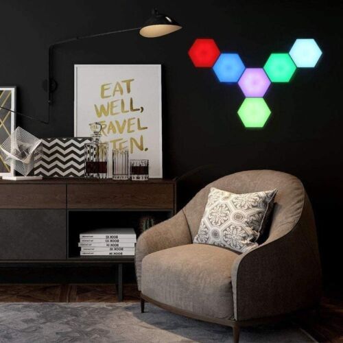 10pcs RGB LED Quantum Hexagonal Wall Lamp Touch Sensitive Honeycomb Night Light