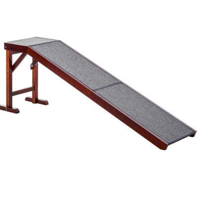 Pet Ramp Bed Steps for Dogs Cats with Non-slip Carpet Top Platform Brown Grey