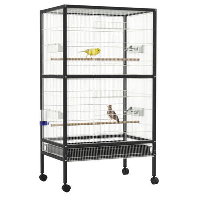 Large Bird Parrot Cage Play Top Finch Macaw Cockatoo House Pet Supply w/ Wheels