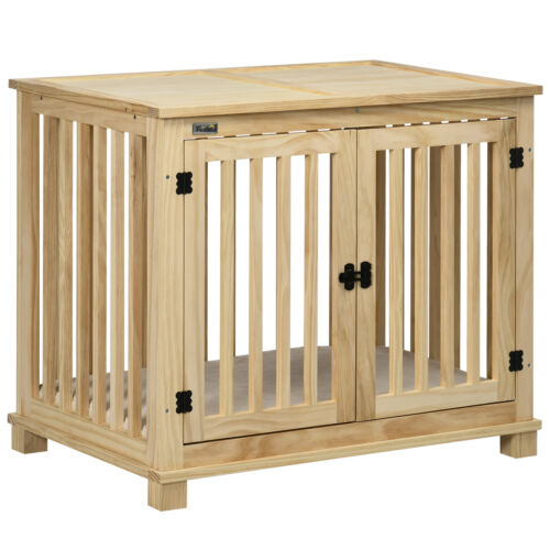 Dog Crate End Table, Wooden Puppy Crate Indoor Use for Small Medium Dogs