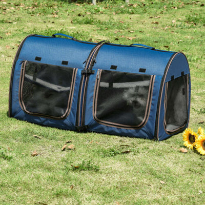 Large Portable Double Cat Pet Carrier Kennel Bag Oxford Travel Car Seat 842525114844