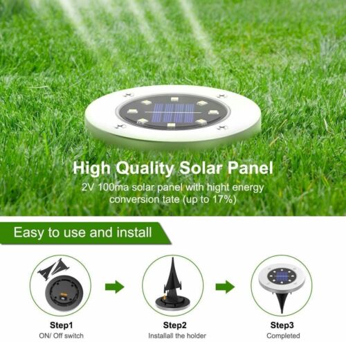 4Pcs LED Solar Powered In-Ground Lights Outdoor ground lamp Pathway Garden Decor
