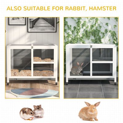 Indoor Critter Cage Rabbit Hutch W/ Ramp Small Animals