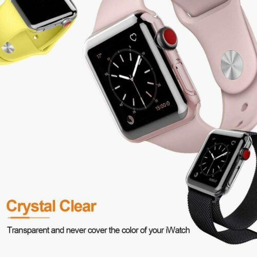 For Apple Watch 1 2 3 4 5 6 SE Case - 360 Clear TPU Cover With Screen Protector