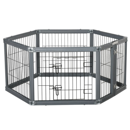 24.5&quot; Heavy-Duty Dog Fence 6 Panels Pet Playpen w/ Double Locking Latches