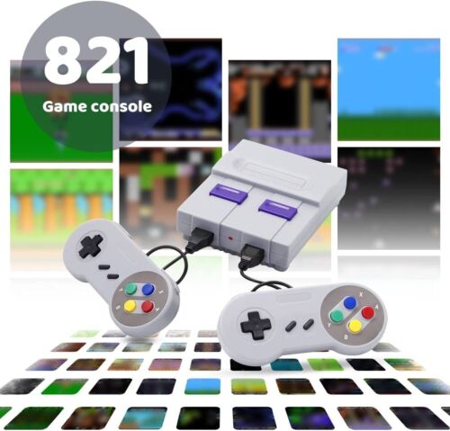 Mini Retro Game Console HDMI HD Built-in 821 Classic Video Games w/ 2 Joysticks