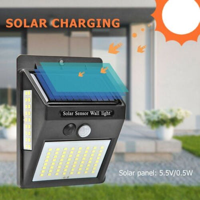 2X Solar Power 100 LED Light PIR Motion Sensor Outdoor Security Lamp Wall Garden