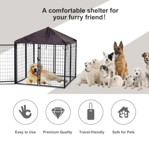 Steel Exercise Pen for Dogs W/ Water-resistant Cover for Small Medium Dogs 842525142816