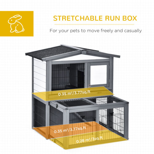 Wood Small Animal Outside Pet Housing Unit with Optional Open Roof and Doors