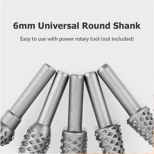 5Pcs Wood Working Cutter Drill Bits Rotary Bits Rasp For Wood Grinding Carving