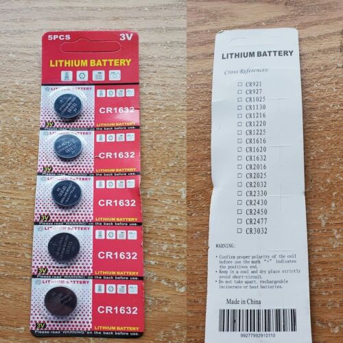 20 Pack Panasonic CR1632, BR1632, ECR1632, 3V Lithium Button Cell Battery