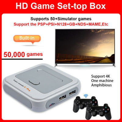 2021 Super Game Console X Pro Retro Video Games WiFi 4k HD TV 2 Controllers US