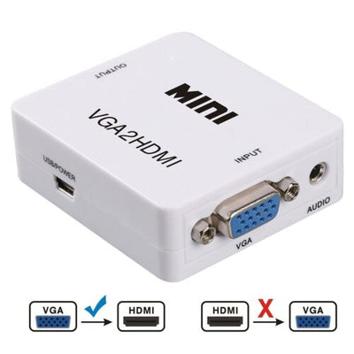 Mini VGA To HDMI Converter Box with HD 1080P Audio Adapter Connector for Laptop