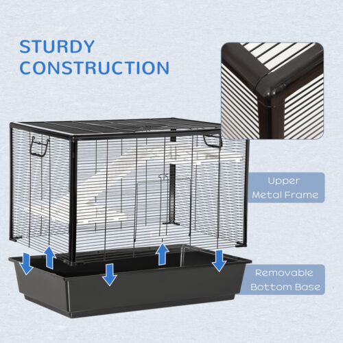 Small Animal Cage with Easy-Grip Handles, Metal Chinchilla Cage, Hedgehog Cage