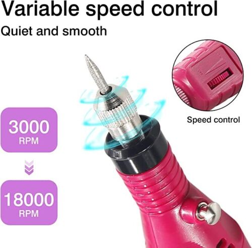 Electric Nail Drill Bits Tool Set Machine Acrylic Art Manicure Pen Shaper Kit CA