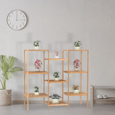 9 Tier Bamboo Storage Rack DIY Plant Stand Storage Holder Home Organizer