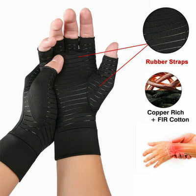 Compression Copper Arthritis Gloves Hand Wrist Brace Finger Pain Relief Support