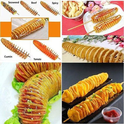 Potato Twister Tornado Slicer Manual Cutter Spiral Potato Chips Snack Maker