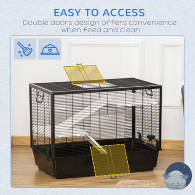 Small Animal Cage with Easy-Grip Handles, Metal Chinchilla Cage, Hedgehog Cage